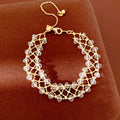 Stylish Solid Color Glass Beads Hollow Bracelet 6W6JBR692