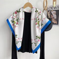 Vintage Floral Print Twill Silk Square Scarf MK2BW6W6NSI03
