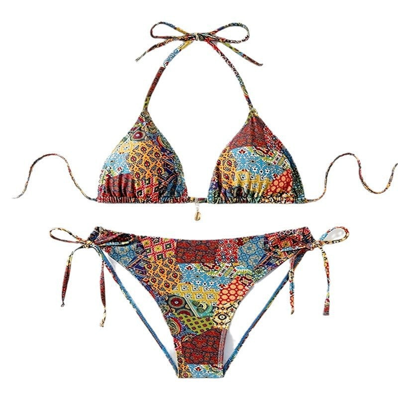 Sexy Colorful Halter Bikini Set - DippedShop Wholesale - #3859