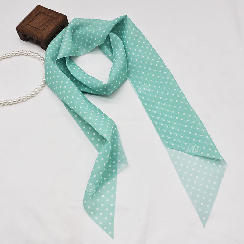 Cute Polka Dots Print Silk Scarf 6W6NSI198