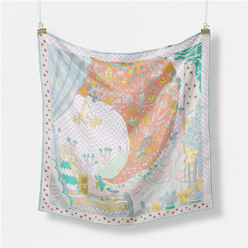 Abstract Silk Square Scarf - DippedShop Wholesale - #4531