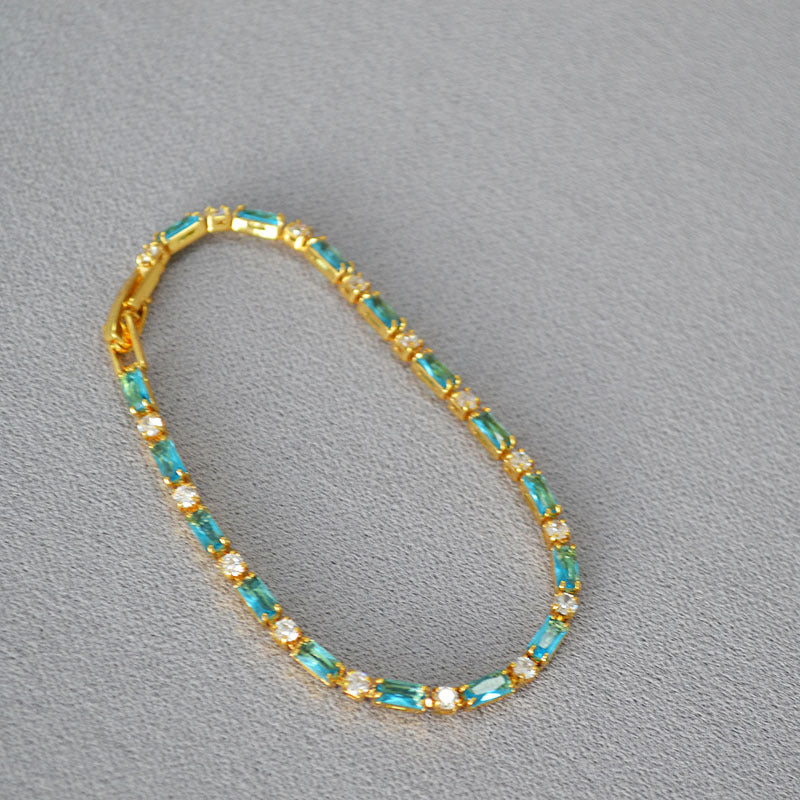 Fashion Color Contrast Cubic Zirconia Tennis Bracelet 6W6JBR471
