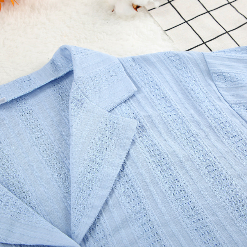 Jacquard Solid Sleepwear Set - DippedShop Wholesale - #3395