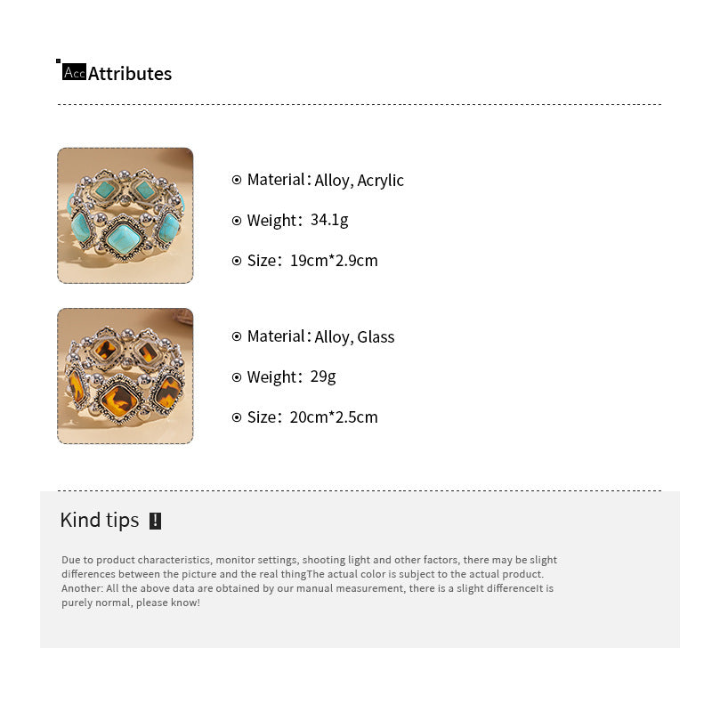 Turquoise Beaded Stretch Bracelet - DippedShop Wholesale - #2131