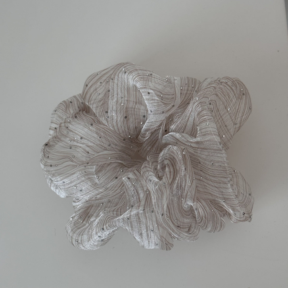 Rhinestone Organza Hair Scrunchie - DippedShop Wholesale - #1635