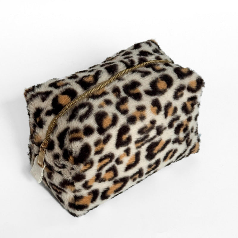 Vintage Plush Leopard Portable Cosmetic Bag 6S5CO108