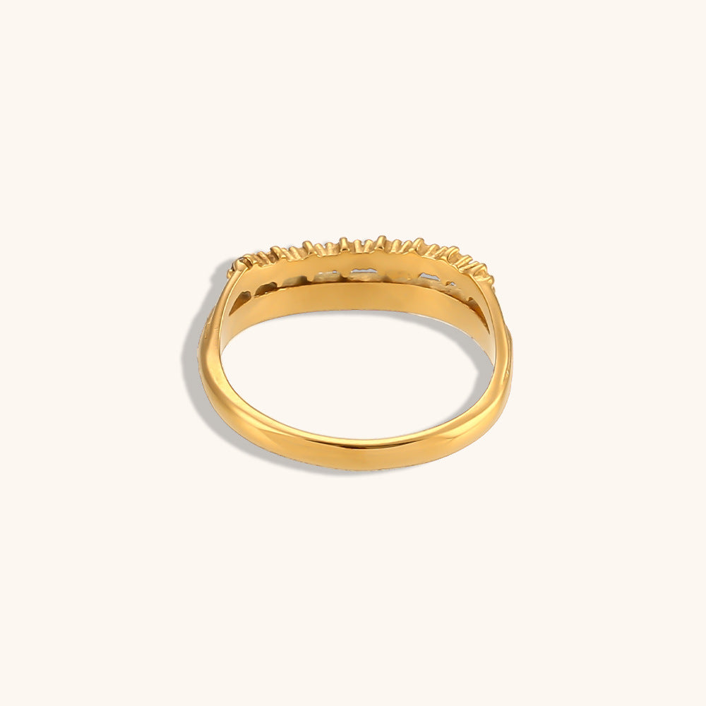 Gold Plated Cubic Zirconia Ring - DippedShop Wholesale - #5091