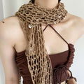 Retro Hand-Crochet Shell Charm Triangle Hip Scarf 6W1SL19