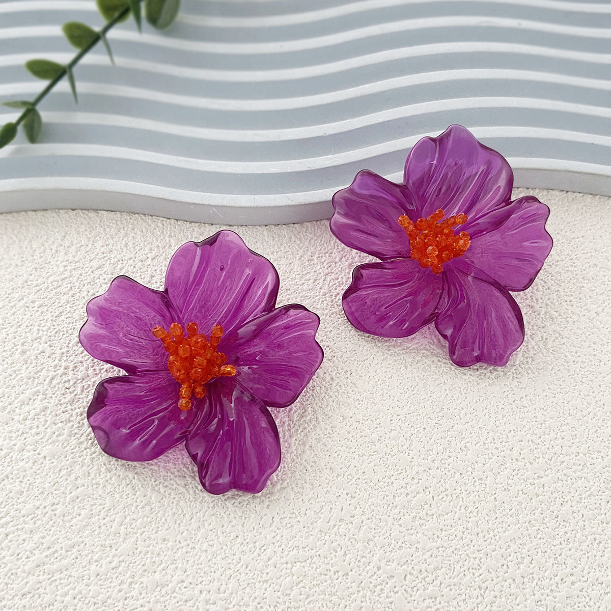 Transparent Acrylic Flower Studs - DippedShop Wholesale - #7955