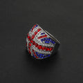 Stylish UK Flag Sparkling Zirconia Chunky Ring 8ZA6JRG208T