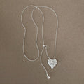 Simple Flower Heart Pendant Chain Necklace 6W6JNC439
