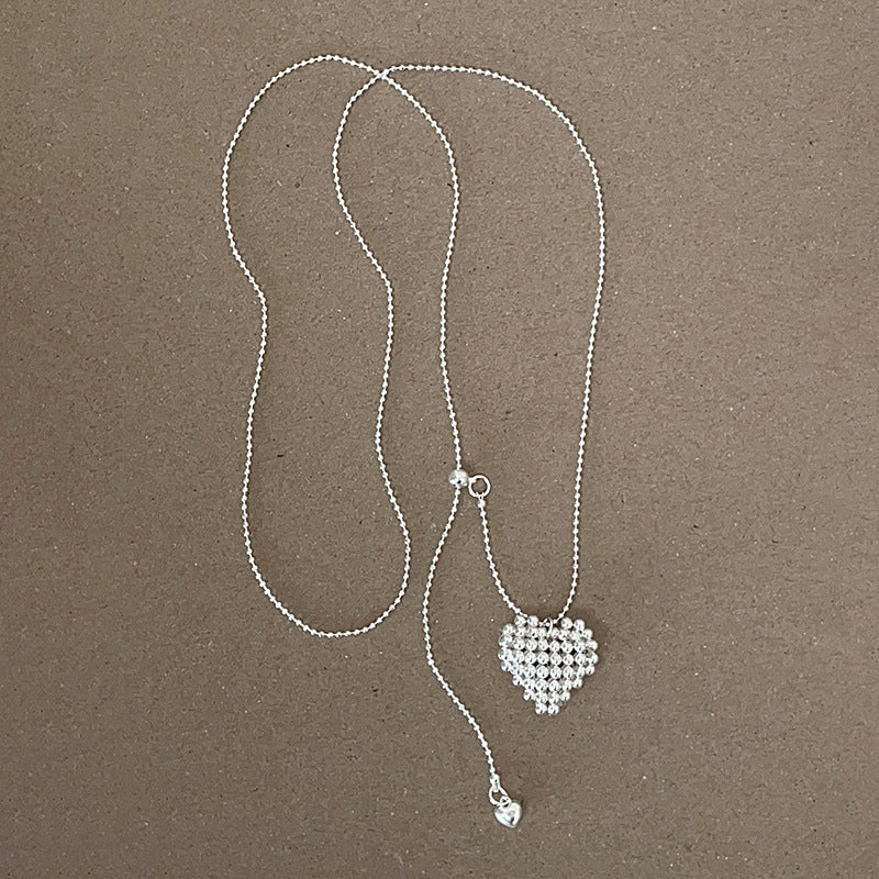 Simple Flower Heart Pendant Chain Necklace 6W6JNC439