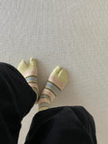 Striped Split-Toe Socks - DippedShop Wholesale - #6787
