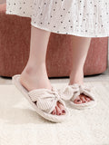 Open Toe Bow Slippers - DippedShop Wholesale - #6339