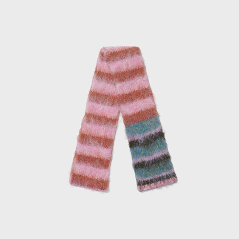 Trendy Color Block Striped Knit Scarf 6W6NSW265