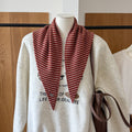 Striped Knit Triangle Scarf - DippedShop Wholesale - #7251