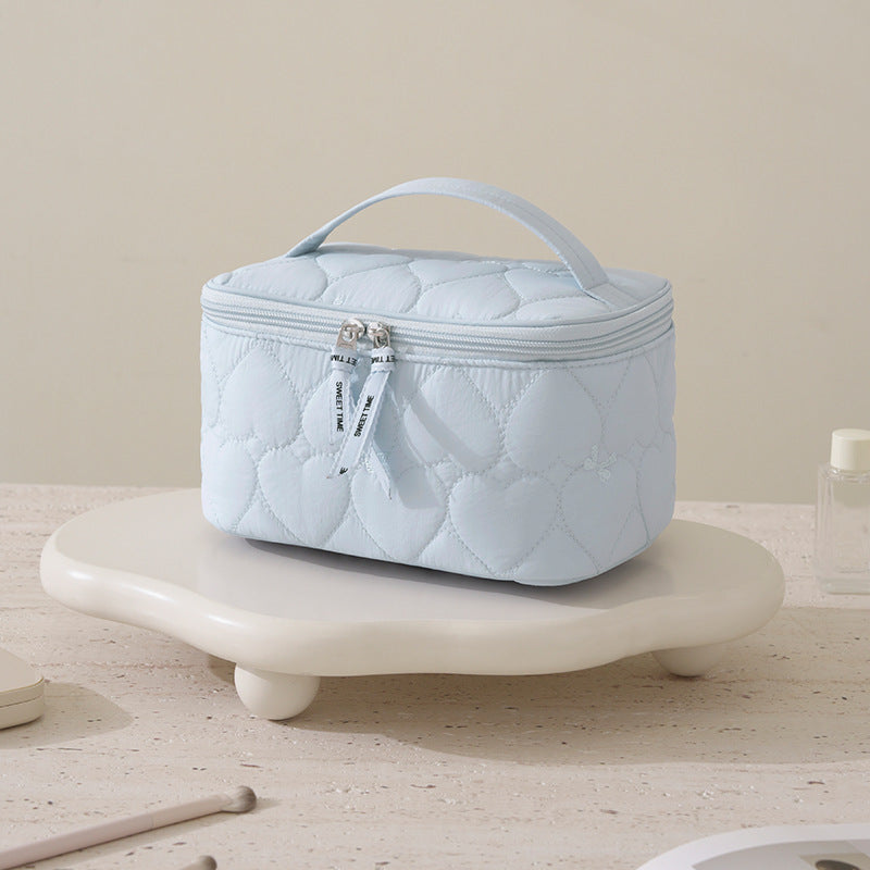 Simple Solid Color Quilt Shell Cosmetic Bag 6S5CO121