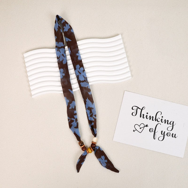 Floral Beaded Silk Scarf - DippedShop Wholesale - #3283