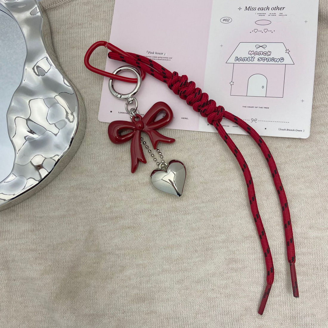 Fashion Heart Rope Braided Keychain Bag Charm DP25H612