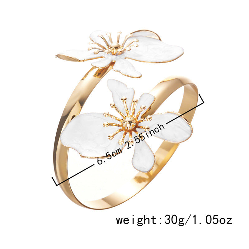 Vinatge Enamel Floral Gold Pla - DippedShop Wholesale - #0259