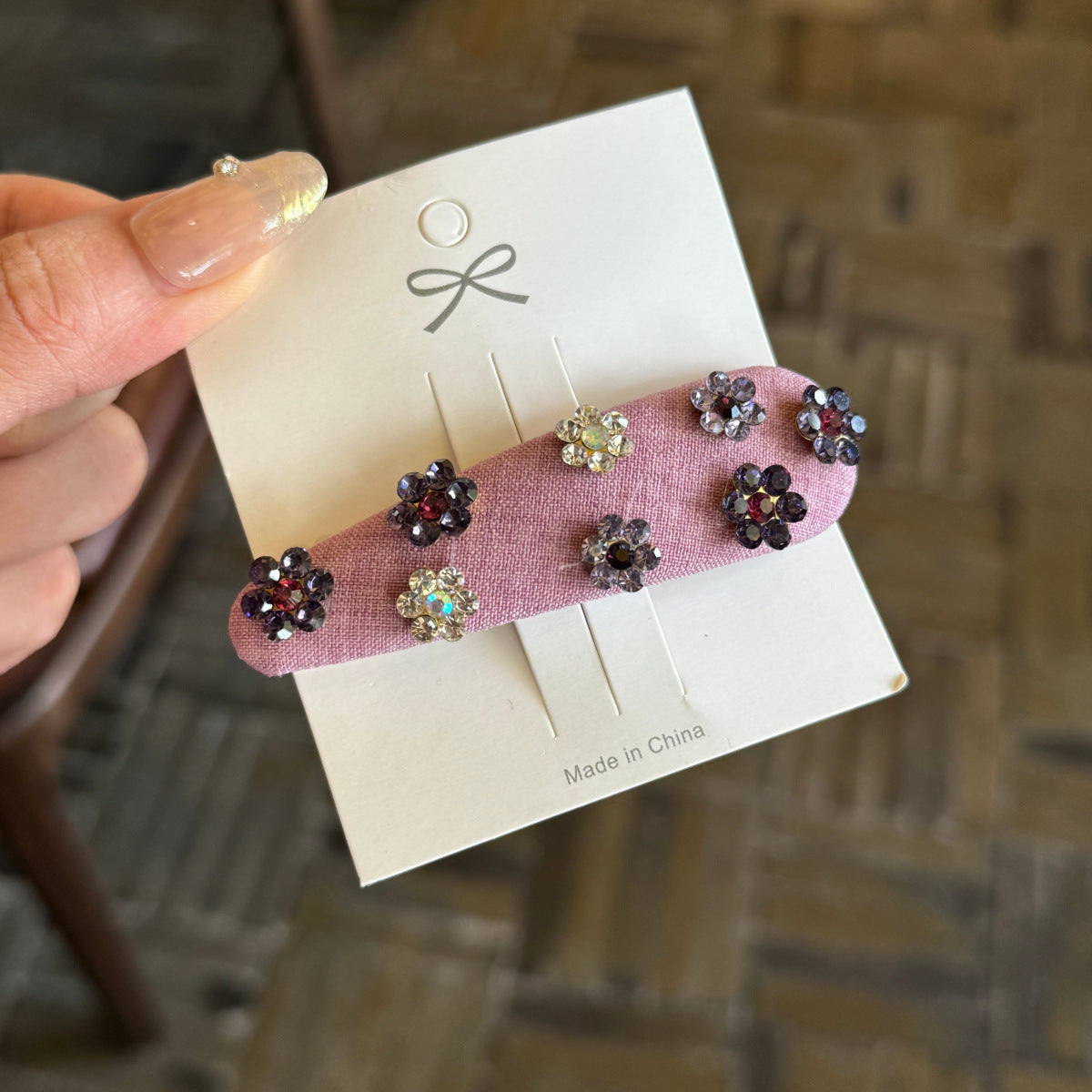 Sweet Rhinestones Floral Oval Hair Clips 6W6HCP1242