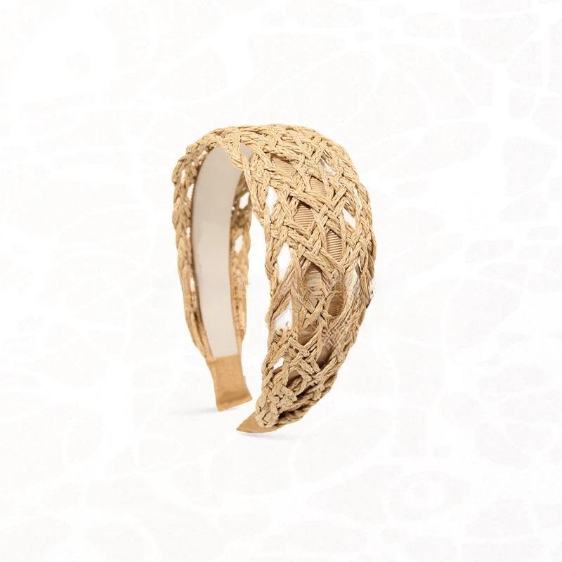 Stylish Handmade Straw Hollow Wide Headband MK2PIM6W6HBD71