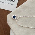 Simple Cubic Zirconia Heart Pendant Choker Necklace 6W6JNC387L