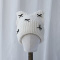 Cute Cat Ear Bowknot Knit Beanie 6W6HAT704