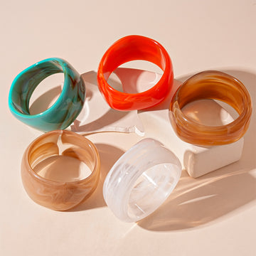 Multi-color Wide Irregular Simple Acrylic Bracelets DP25D620