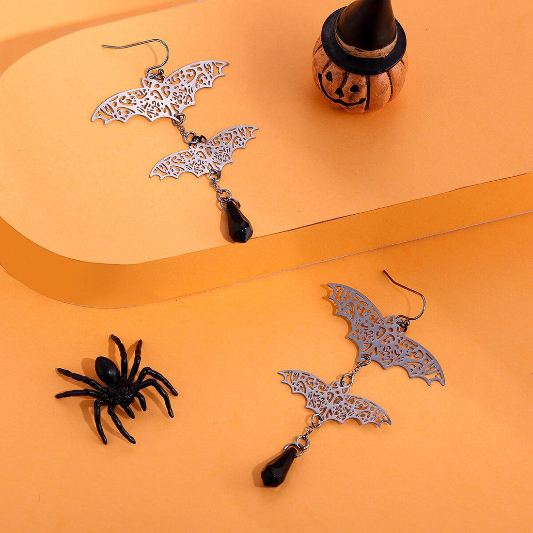 3+ Funny Bat Crystal Halloween Earrings DPJE2728