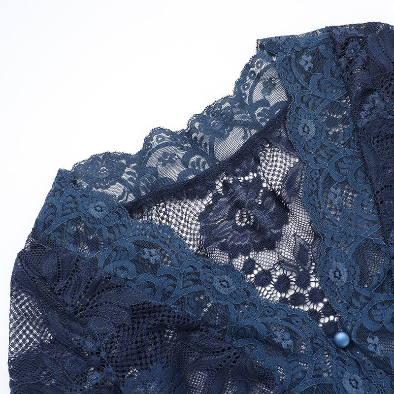 Sexy Lace Long Sleeve Blouse - DippedShop Wholesale - #4067