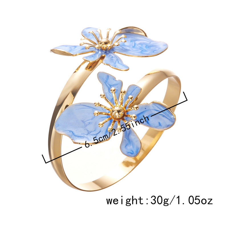Vinatge Enamel Floral Gold Pla - DippedShop Wholesale - #3027