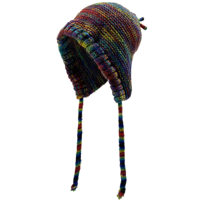 Colorful Knit Long Tassel Warm Ear Flap Beanie DP25G727