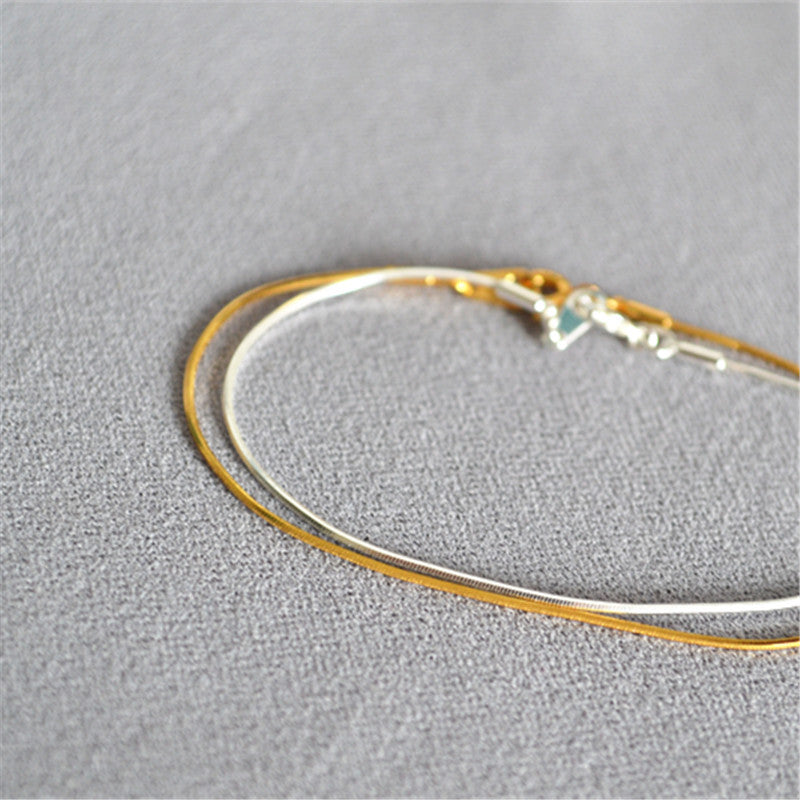 Minimalist Gold Plated Snake Chain Bracelet 6W6JBR472