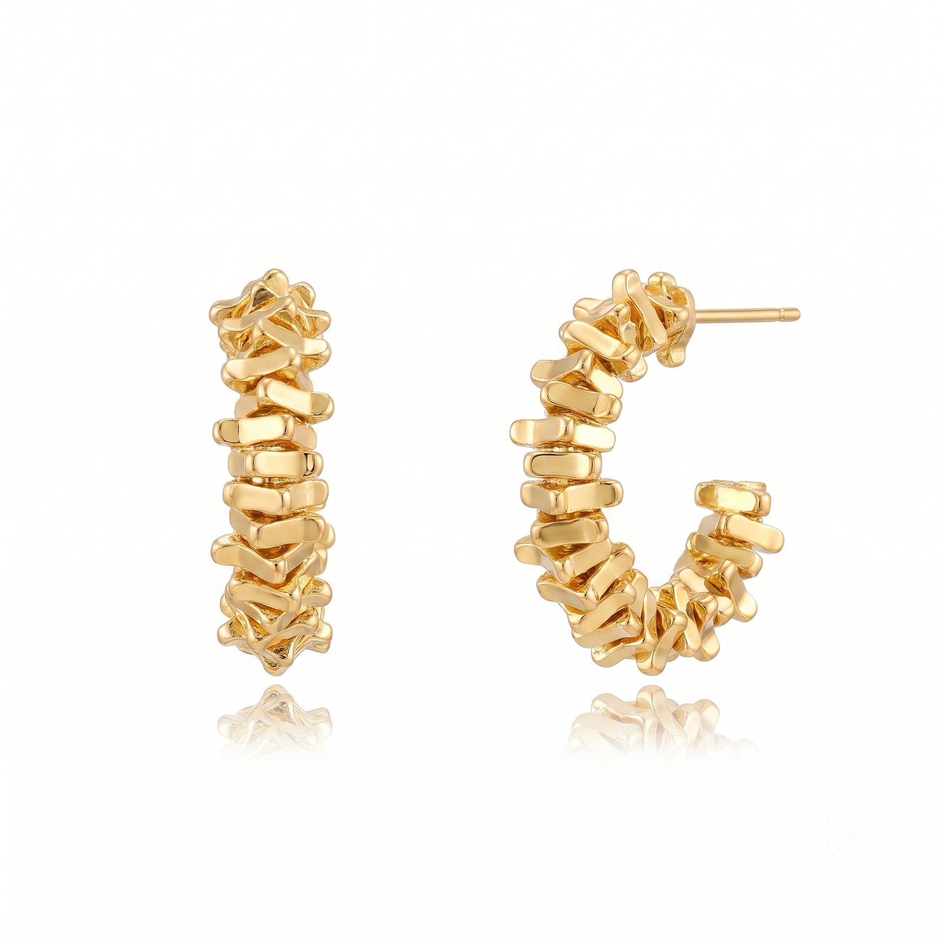 Vintage Gold Ingot C-shape Earring 6W6JER581