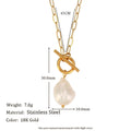 Baroque Pearl Gold Necklace - DippedShop Wholesale - #8307