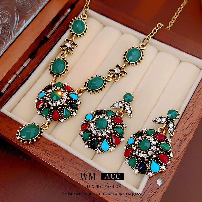 Vintage Gold Plated Floral Heart Chain Necklace 6W6JNC904