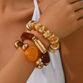 Retro Irregular Acrylic Beaded Bracelet Set 6W6JBR605