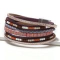 Boho Style Leather Braided Mullti-Layer Bracelet 6W6JBR499