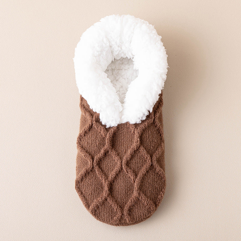 Fuzzy Fleece Lined Warm No Slip Slipper Socks 6W8FSO861