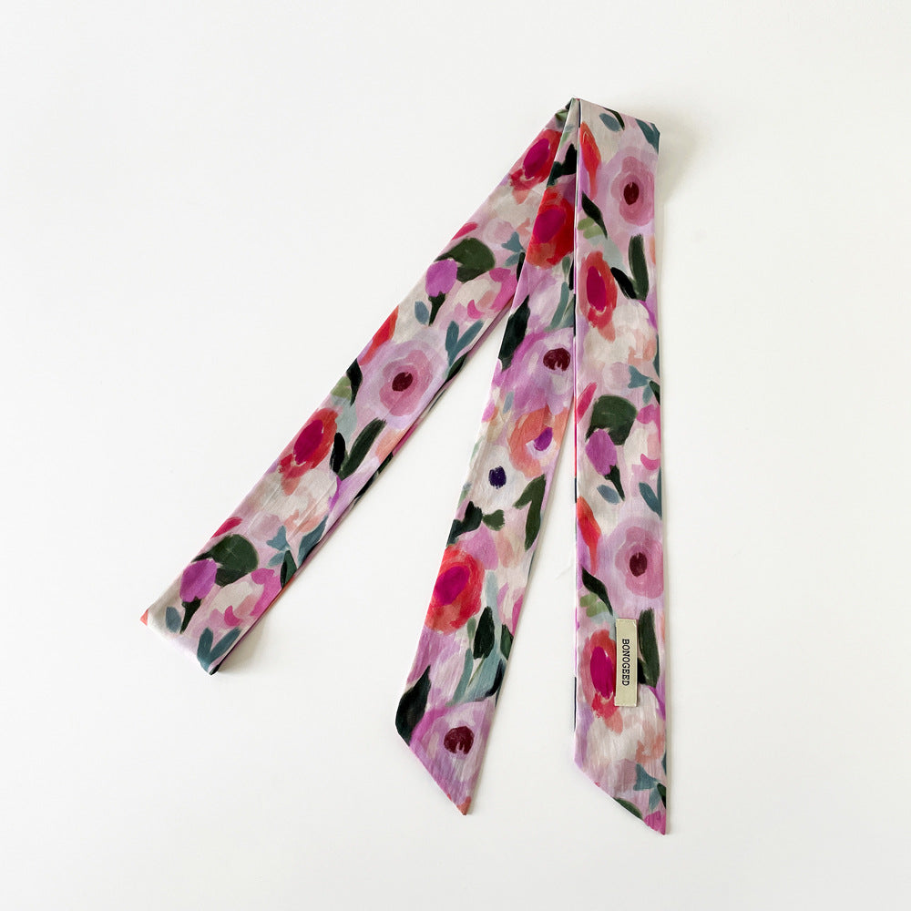 Simple Polka Dots Color Block Thin Long Scarf MK2BLW6W6NSI80
