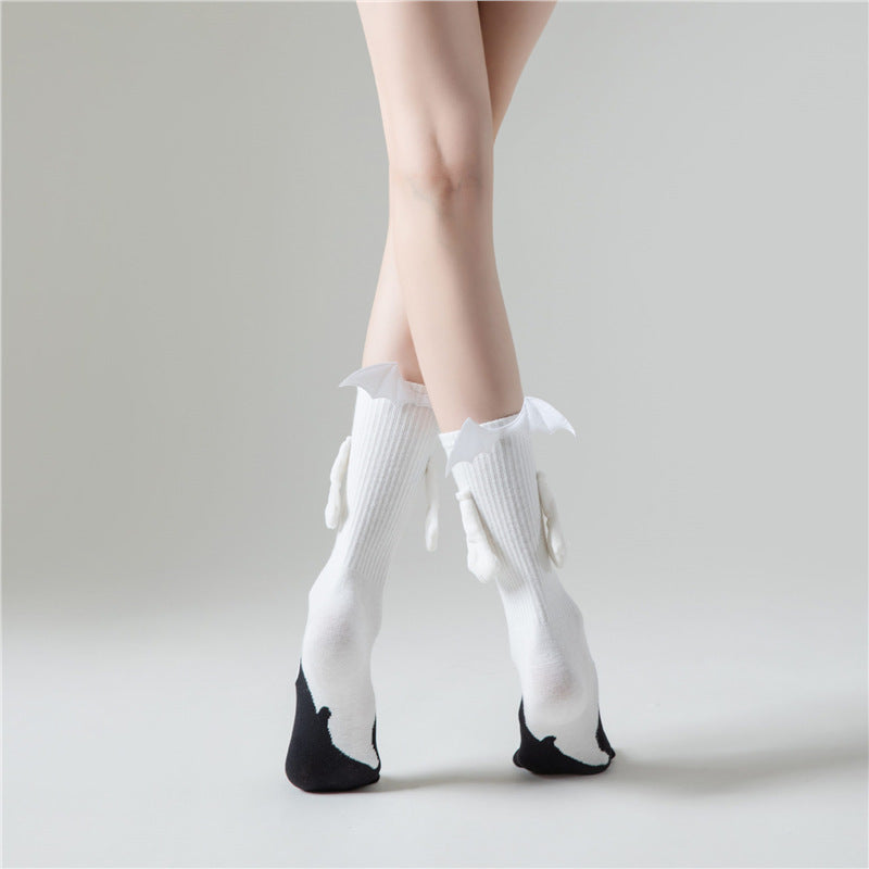 Halloween Spooky Cute Magnetic Ghost Bat Funny Socks 6W8FSO587