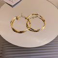 Chunky Gold Plated Geometric Statement Hoop Earrings 6W6JER714