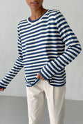 Round Collar Stripe Sweater - DippedShop Wholesale - #3187
