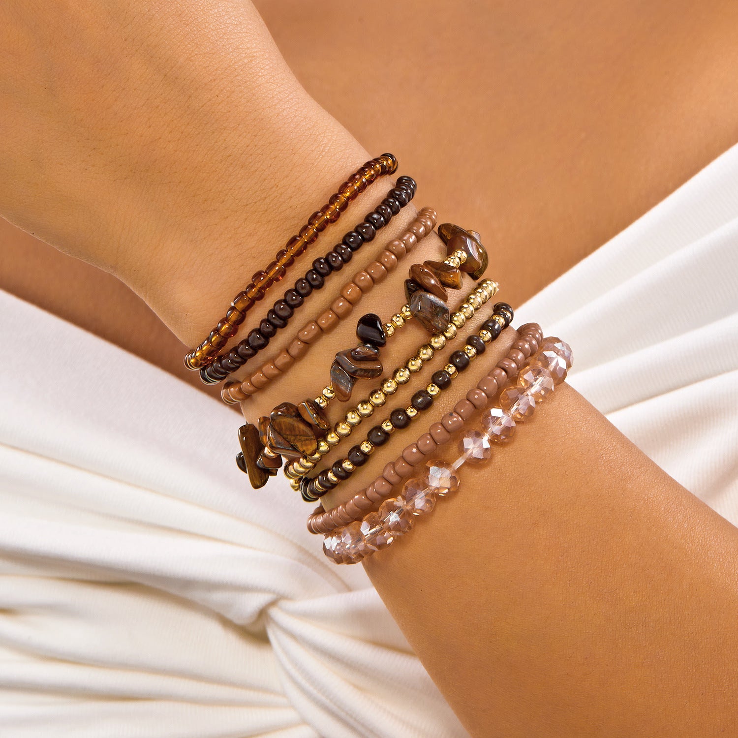 Boho-style Multi Layer Beaded Bracelets 6W6JBR502
