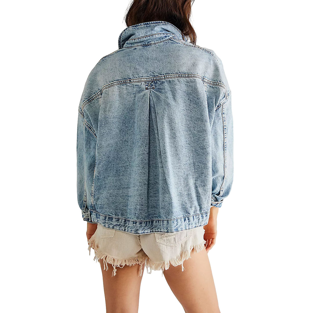 Trendy Loose Solid Color Denim Jacket DP25E825