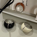 Chunky Glossy Enamel Wide Statement Open Ring 6W6JRG296