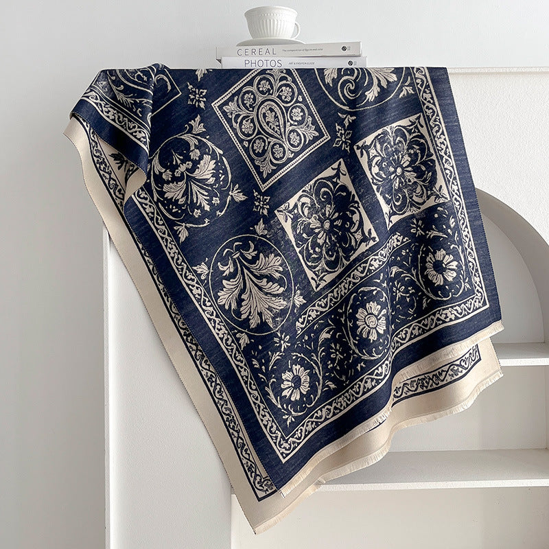Jacquard Tassel Shawl Scarf - DippedShop Wholesale - #3251