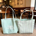 Creative Plaid Letters Print Reversible Tote Bag MK2BLW6W10BBG582