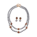 Retro Double Layer Geometry Pearl Necklace 6W6JNC952